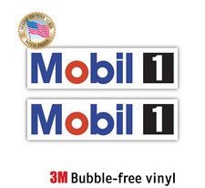 2X MOBIL 1 RACING OIL GAS RACING DECAL 3M STICKER MADE IN USA WINDOW CAR LAPTOP  picture