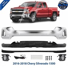 Front Bumper Chrome & Fog Light Assembly Kit Fits 2016-2018 Chevy Silverado 1500 picture