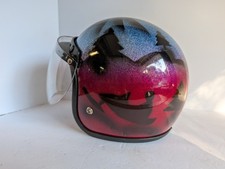 Vintage KRW Snow Mobile Motorcycle Helmet Helmet Metallic Flake Scene picture