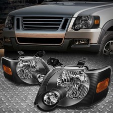 FOR 06-10 FORD EXPLORER SPORT TRAC BLACK HOUSING AMBER CORNER HEADLIGHT LAMPS picture