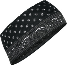 Zan Headgear HBL101 SportFlex Headband Black Paisley Four-Way Stretch Universal picture