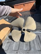 OJ brass 13.7x17 LH SkiPro 4 Blade One And 1/8 Inch Boar Propeller picture