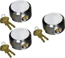 3 Pcs Keyed Alike Lock Hidden Shackle Lock Puck Trailer Padlock  2 7/8
