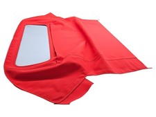 Fits 1994-1999 BMW E36 3-Series Soft Top Canvas Logo Red PlWindow picture