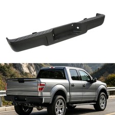 Black Steel Rear Bumper Fit For Ford F150 Pickup 2009-2014 Without Sensor Holes picture