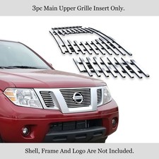 Fits 2009-2021 Nissan Frontier Upper Stainless Chrome Billet Grille Grill Insert picture