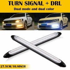 DRL Headlight Strip LED Lights Daytime Running Dynamic Turn Signal Lamp 1/2Set picture
