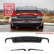 For Dodge Charger RT SXT SE 2011-2014 Matte Black Shark Fin Rear Bumper Diffuser picture