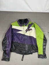 RARE Vintage 90’s Kawasaki Ninja Leather Racing Motorcycle Jacket Size Medium picture