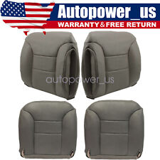 For 1995-1999 Chevy Tahoe Front Bottom-Top Replacement Leather Seat Cover Gray picture