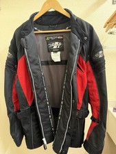 Joe Rocket Ballistic Genuine Men's XL Motorcycle Riding Jacket - Red & Black picture