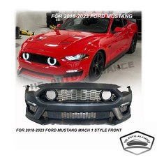 For 2018-2023 Mustang Mach-1 Style Front Bumper Conversion with Lip LED Grille picture