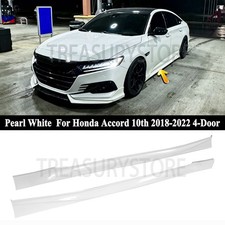 For Honda Accord 2018-22 Platinum White Pearl Yofer Add-on Side Skirts Extension picture