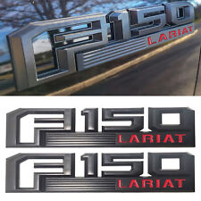 2X 3D Left&right Fender Emblem For F150 LARIAT Truck Badge Nameplate Black Red picture