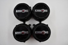 Set 4 Vision 398 Manx 412 Rocker C398SB-8V Satin Black Center Cap 8x6.5/180/170 picture