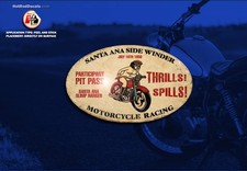 50s Cycle Event Sticker Decal BSA Harley Triumph Motorcycle Pinup Indian Calif picture