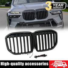 For 2023-2026 BMW X7 G07 w/LED Grille Grill Single Line Gloss Black Front Bumper picture