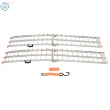 2pcs 7.5' Aluminum Folding Loading Ramps ATV UTV Truck Motorcycle Lawn Mower picture