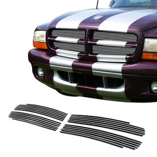 Fits 97-04 Dodge Dakota 97-03 Durango Polished Silver Upper Billet Grille Insert picture