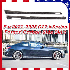 Fits 2021-25 BMW 4 Series G22 G23 430i M440i Real Forged Carbon Fiber Side Skirt picture