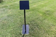 New Car Show Stand Sign Holder Steel Gloss Black 3-Piece Portable Wind-Proof picture