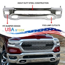 NEW Chrome Steel Front Bumper Face Bar Cover Fits For 2019-2024 RAM 1500 Pickup picture