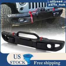 Black Aluminum Front Bumper For Jeep Wrangler 2007-2018 JK W/Winch Plate picture