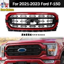 For 2021-23 Ford F-150 F150 Rapid Red+Gloss Black Front Bumper Grille Grill picture