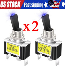 2x Blue LED Light 3Pin Rocker Toggle ON/Off  Switch 30A 12V for Car Boat Marine picture