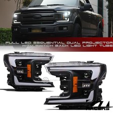 For 2018-2020 F150 Black/Blk Full LED Switchback Sequential Projector Headlights picture