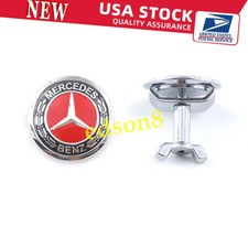 Front Hood Ornament Flat Star Emblem Red For Mercedes-Benz W203 Old C Class picture