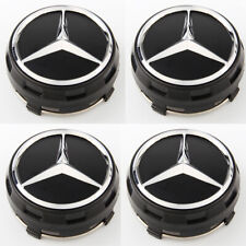 4PC 75mm Wheel Center Hub Caps Cover Logo Emblem For Mercedes-Benz AMG Black picture