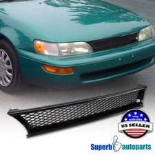 Fits 1993-1997 Toyota Corolla Black ABS T-R Type Front Mesh Grill picture