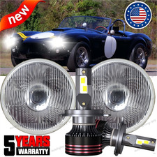New For AC Shelby Cobra 1962-197 7 inch Round LED Headlights Hi-Lo Beam Sealed picture