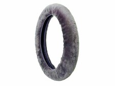Zone Tech Gray Plush Sheepskin Vehicle Steering Wheel Cover Car Wheel Protector picture