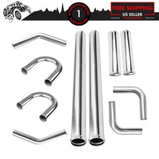Universal Straight U-Bend Elbow Tube Kits Aluminum Intercooler Piping Set Of 10 picture