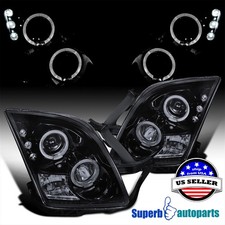 Fits 2006-2009 Ford Fusion LED Halo Rim Projector Headlights Glossy Black Smoke picture