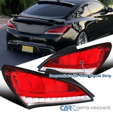 Fits 2010-2016 Hyundai Genesis Coupe Red Full LED Tail Lights Sequential Signal picture