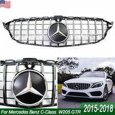 GTR Grill Grille For 2015-2018 Mercedes Benz W205 C-CLASS C300 C350e w/Emblem picture