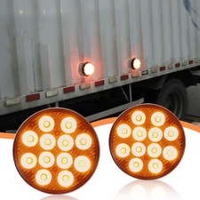 Pair Amber Magnetic Rechargeable Strobe Warning Beacon For Truck Trailer Coach picture