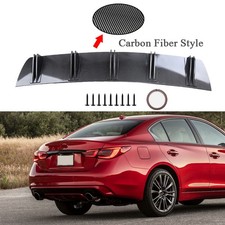 For Infiniti Q50 Rear Bumper Diffuser Spoiler Lip Splitter Carbon Fiber Style picture