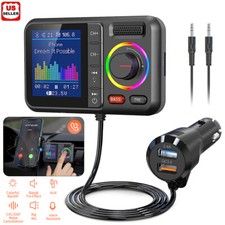 Bluetooth 5.0 Car Wireless FM Transmitter Adapter USB PD Charger AUX Hands LOT picture