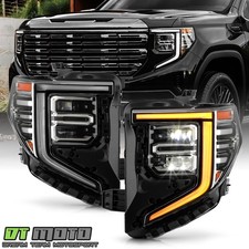For 2022 2023 2024 GMC Sierra 1500 Chrome Bezel Full LED Headlights Headlamps picture