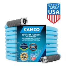 Camco EvoFlex 25ft RV Drinking Water Hose 5/8in Blue Stainless Steel picture