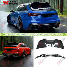 Fits Audi RS6 Avant C8 2021-2026 Real Carbon Fiber Rear Middle Spoiler+Roof Wing picture