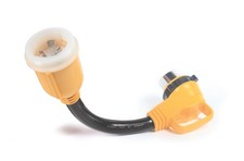Camco 55572 18  50 Amp Locking Male 50 Amp Locking 90 Degree Female Powergrip picture