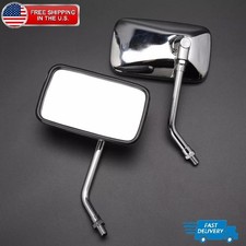 Pair Chrome Motorcycle 10mm Rearview Side Mirrors For Honda Suzuki Kawasaki Bike picture