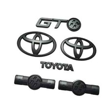 For 2012-16 Toyota GT86 Scion FRS Front Rear Set Matte Black Fender Emblem Badge picture