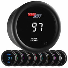 GlowShift Digital Fuel Level Gauge Kit for Gasoline w/ 10 OHM Levels, 10 Color picture