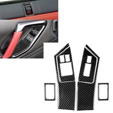 6Pcs For Nissan GTR GT-R R35 2008-2016 Carbon Fiber Interior Door Control Cover picture